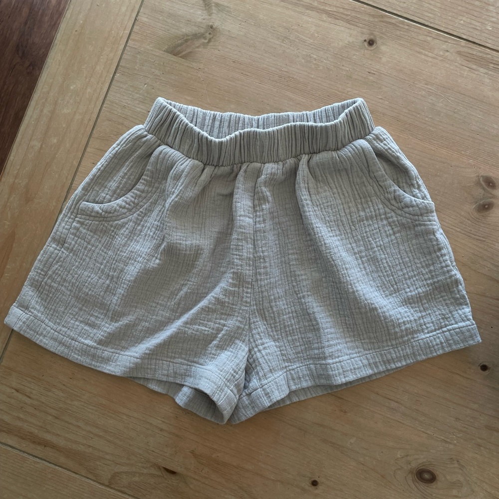 Solai the Label Light Sage Gauze Cotton Shorts